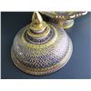 Image 9 : Thai Benjarong Porcelain Lidded Bowl w/ Stand 12" Tall