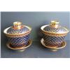 Image 1 : Thai Benjarong Porcelain Lidded Teacup/Bowl w/ Stand 4" Tall