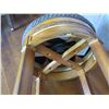 Image 8 : Qty 2 Wood Upholstered Bar Stools  w/Curved Legs 24" Tall