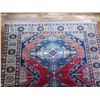 Image 2 : Persian Rug, Geometric Pattern, Red Blue & White 78" x 65"