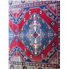 Image 8 : Persian Rug, Geometric Pattern, Red Blue & White 78" x 65"