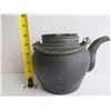 Image 18 : Chinese Clay Teapot w/ Metal Handle, Black Maker's Mark 6" Tall
