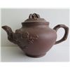 Image 1 : Chinese Yixing Clay Teapot, Floral Pattern Brown 5" Tall