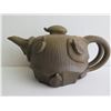 Image 1 : Chinese Yixing Clay Teapot w/Raised Turtle Figures, Brown 4" Tall