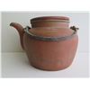 Image 1 : Chinese Clay Teapot w/Metal Handle, Terracotta, Maker's Mark, 5" Tall