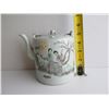 Image 17 : Ching Dynasty Porcelain Teapot w/ Wax Seal Authentication, Women & Chinese Symbols 5" Tall