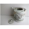 Image 9 : Ching Dynasty Porcelain Teapot w/ Wax Seal Authentication, Women & Chinese Symbols 5" Tall