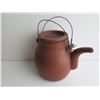 Image 2 : Chinese Yixing Clay Teapot w/ Metal Handle, Terracotta Maker's Mark 6.5" Tall