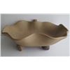 Image 1 : Chinese Clay Leaf Shaped Dish, Inscribed Designs, Maker's Mark 9" x 3.5" Tall