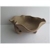 Image 2 : Chinese Clay Leaf Shaped Dish, Inscribed Designs, Maker's Mark 9" x 3.5" Tall