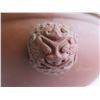 Image 11 : Chinese Clay Lidded Bowl w/ Inscribed Chinese Symbols, Terracotta, 5.5" Tall