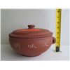 Image 21 : Chinese Clay Lidded Bowl w/ Inscribed Chinese Symbols, Terracotta, 5.5" Tall