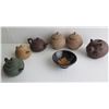 Image 1 : Qty 7 Misc. 3 Ceramic Teapots, Piggy Bank, Bowl & Covered Jars