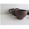 Image 2 : Qty 12 Ceramic Cups Rice Bowls & Small Plates, Brown, 1 Cup Chipped, Maker's Mark