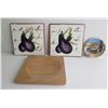 Image 1 : Qty 4 Trivets, Ceramic (Italian), Wood (Denmark) & Small Ceramic Plate (Finland)