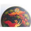 Image 3 : Russian Lacquered Trinket Box, Round Hand Painted Signed 3" Dia