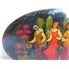 Image 2 : Russian Lacquered Trinket Box, Oval Hand Painted Signed 5.5" W