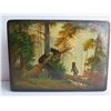 Image 1 : Russian Lacquer Jewelry Box, Rectangular Hinged Lid, Hand Painted, Signed, 4.25"x 6"