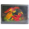 Image 1 : Russian Lacquer Jewelry Box, Rectangular Hand Painted, Signed 4.25"x 6.25"