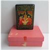 Image 1 : Russian Lacquer Trinket Box, Rectangular Hand Painted Signed 3"x 5"