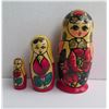 Image 1 : Qty 3 Matryoshka Russian Wooden Nesting Dolls