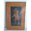Image 1 : Framed Art, Metal Engraved Native Print 12" x 18"