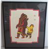 Image 1 : Framed Art, "Mother And Child" Limited Edition Enook Manomie Signed Print 13" x 14"