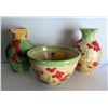 Image 1 : Qty 3 French Ceramic Dishware, 2 Pitchers, 1 Bowl 11" Dia, Patrick (Poterie) Galtie  Signed
