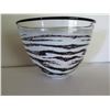 Image 2 : Kosta Boda, Glass Bowl, Black and White, Signed 10" Dia