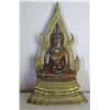 Image 1 : Seated Buddha on Stand w/ Metal Ornamentation 13" Tall