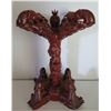 Image 1 : Asian Wood Carved Dragons, Eagle & Fish Figurine, 19"Tall