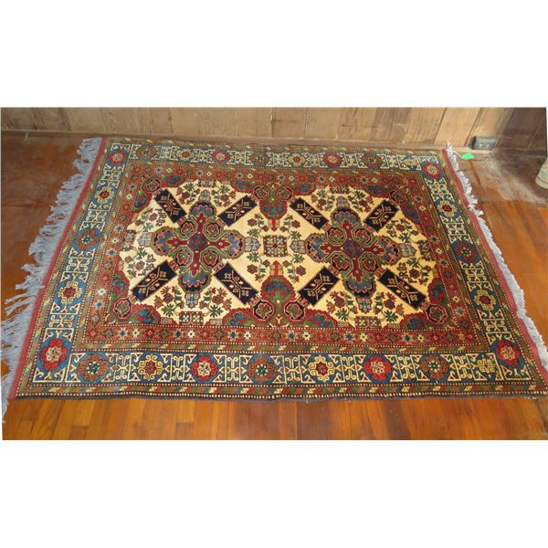 Persian Rug, Navy/Red/Blue/Green/White 77" x 57"