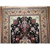 Image 3 : Persian Rug, Hand Woven Floral Motif Black/Cream/Maker's Mark 69" x 44"