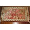 Image 1 : Oriental Rug, Floral Motif Cream/Peach/Orange w/Floral Border 74" x 47"