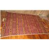 Image 1 : Woven Rug, Geometric Pattern Red/Yellow/White/Blue 83" x 56"