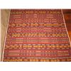 Image 3 : Woven Rug, Geometric Pattern Red/Yellow/White/Blue 83" x 56"