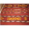 Image 8 : Woven Rug, Geometric Pattern Red/Yellow/White/Blue 83" x 56"