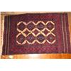 Image 1 : Persian Rug, Geometric Pattern Red/Navy/Blue/Cream 54" x 34"