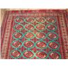 Image 2 : Persian Wool Area Rug, Geometric Pattern Red/Cream/Turquoise 106" x 74"