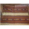 Image 2 : Woven Area Rug, Geometric Pattern Red/Cream/Yellow/Black 154" x 65"