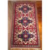 Image 1 : Persian Runner Rug Geometric Pattern Red/Blue/Tan/White 79" x 43"