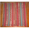 Image 1 : Woven Rug Striped Animal Motif Red/Turquoise/Cream/Orange/Pink 39" x 38"