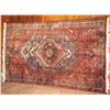 Image 1 : Persian Rug, Geometric Pattern Red/Gray/Brown/Orange/White 80" x 50"