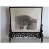 Image 2 : Framed Art on Carved Wooden Stand, Chinese Embroidered Tapestry Maker's Mark 21"x 22"