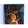 Image 2 : Painted Art, Maiden w/Flowers Signed 6" x 16"