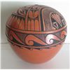 Image 1 : Jemez Pueblo Pottery Seed Pot, Geometric Design, Signed Caroline G Loretto 10" x 9"