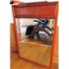 Image 1 : Wooden Framed Mirror w/Chinese Emblem, Rectangular 24" x 36"
