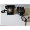 Image 1 : Qty 2 Vintage Black Telephones, Automatic Electric Rotary Dial Desk & Monophone Wall Mount