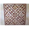 Image 2 : Tapa Cloth Geometric Print, Brown/Cream 24" x 24"