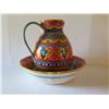 Image 2 : Italian Deruta Hand Painted Ceramic Pitcher 12"Tall & Bowl 13" Dia